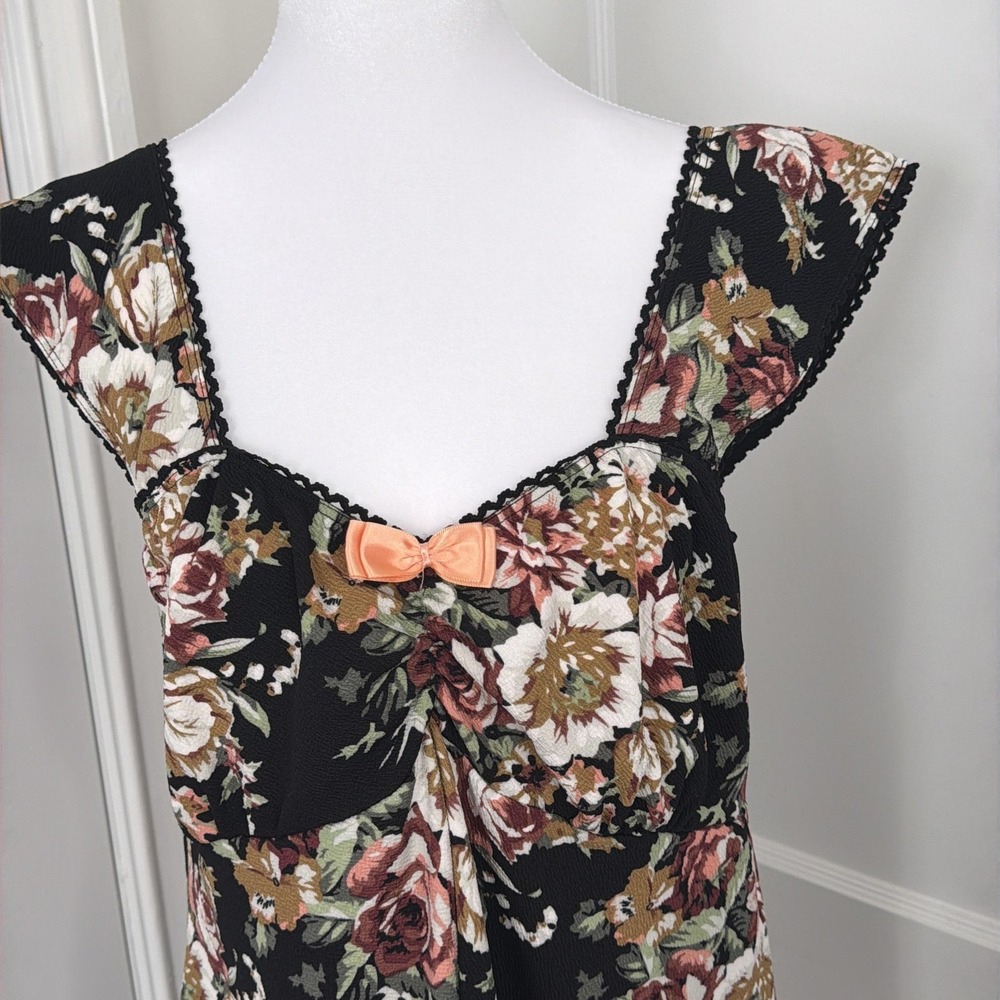 Demi Loon Top Womens XL Floral Pinup Babydoll Cami Tank Coquette Whimsigoth NEW - Picture 7 of 9